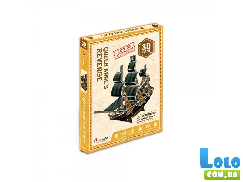 3D-пазл Корабль Месть королевы Анны, CubicFun, 22 эл.