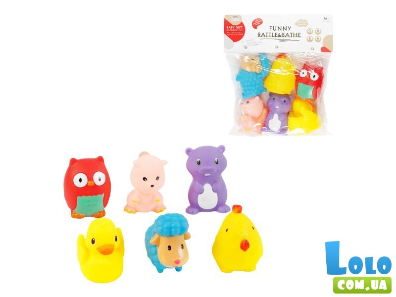 Набор пищалок для купания Зверята