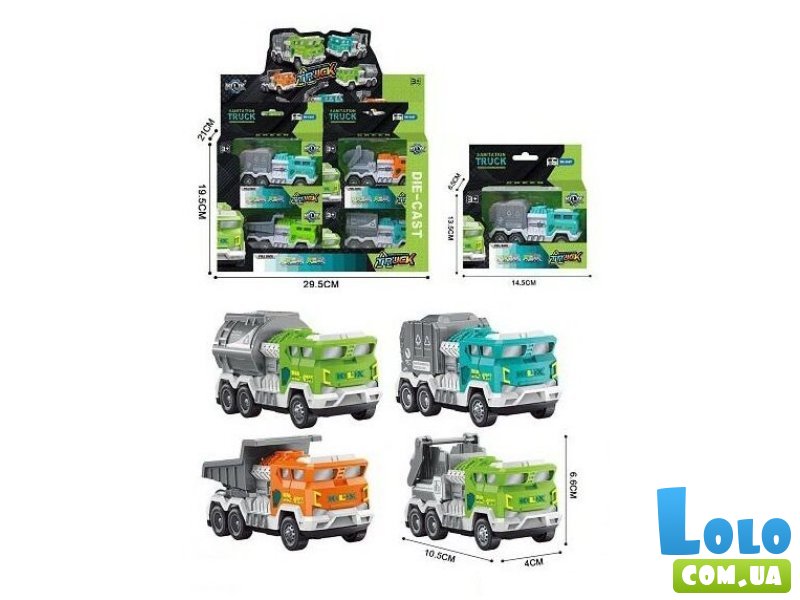 Машина металлопластиковая Мусоровоз (в ассортименте)