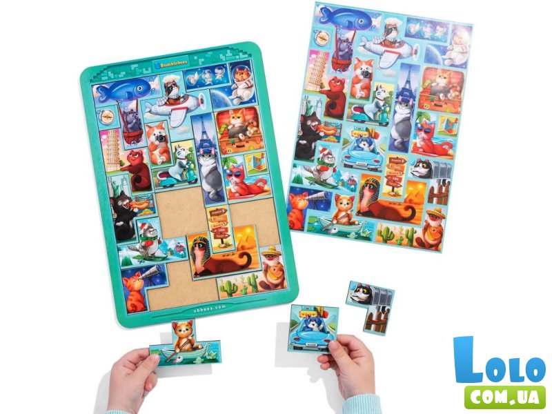 Деревянный пазл-тетрис Котики, Ubee