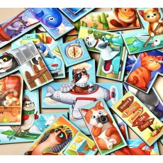 Деревянный пазл-тетрис Котики, Ubee