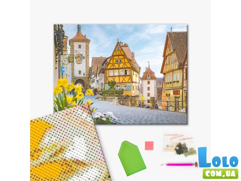 Алмазная мозаика Яркий день в городке, Brushme (40х50 см)