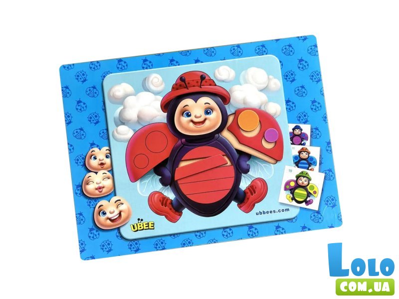 Развивающий пазл-вкладыш Божья коровка, Ubee