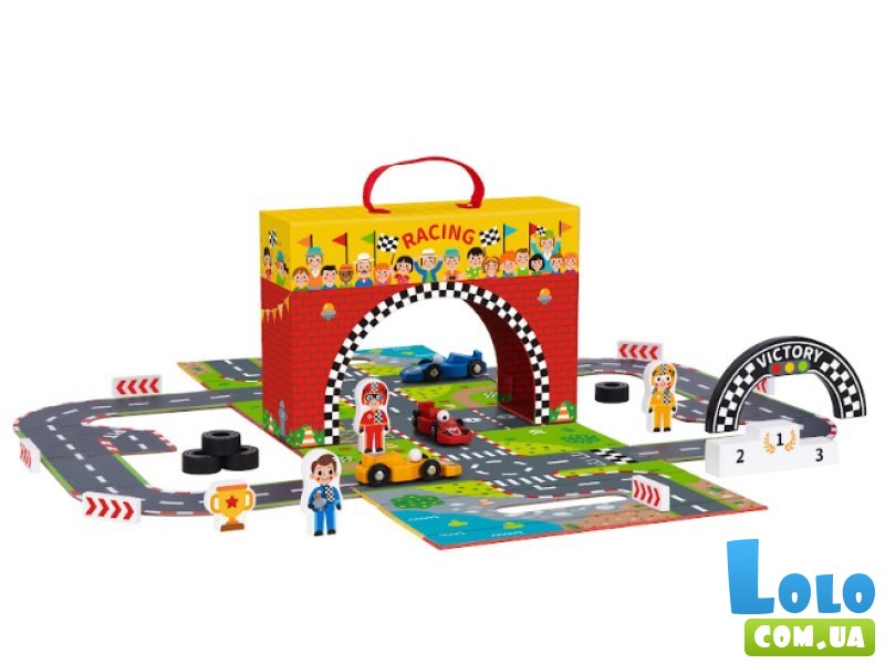 Игровой набор Автогонки с аксессуарами, Tooky Toy