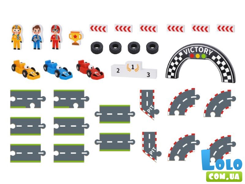 Игровой набор Автогонки с аксессуарами, Tooky Toy