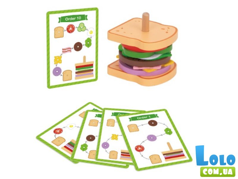 Развивающая игра с карточками Создай сэндвич, Tooky Toy