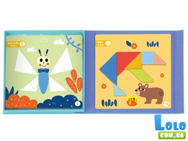 Развивающая деревянная игрушка Магнитный танграм, Tooky Toy