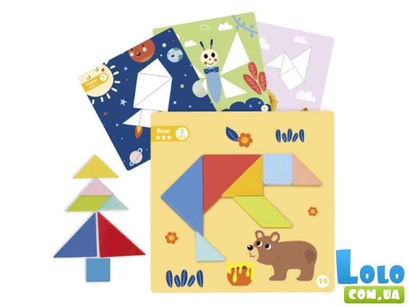 Развивающая деревянная игрушка Магнитный танграм, Tooky Toy