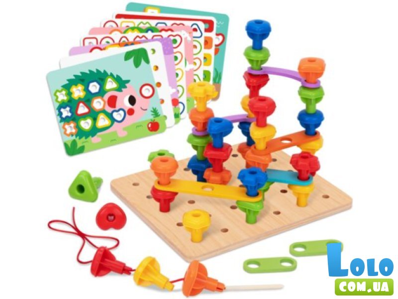 Многофункциональная радужная мозаика-шнуровка, Tooky Toy