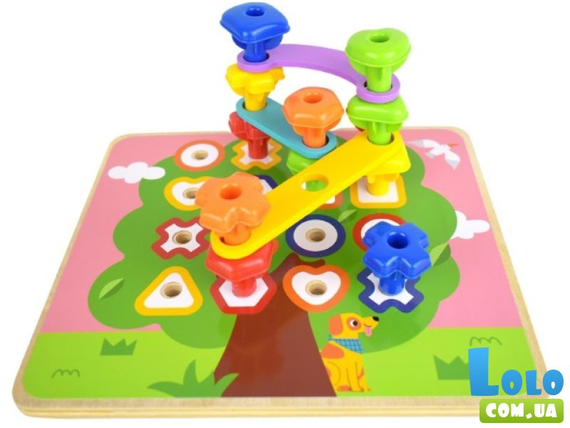 Многофункциональная радужная мозаика-шнуровка, Tooky Toy