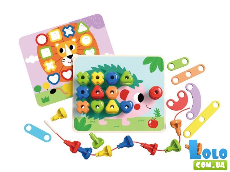 Многофункциональная радужная мозаика-шнуровка, Tooky Toy