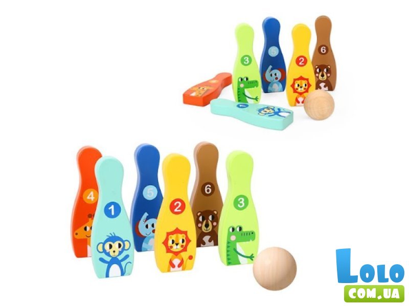 Деревянная игра Веселый боулинг, Tooky Toy