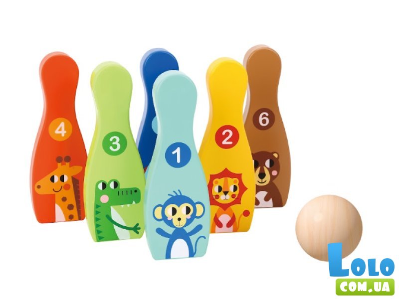 Деревянная игра Веселый боулинг, Tooky Toy