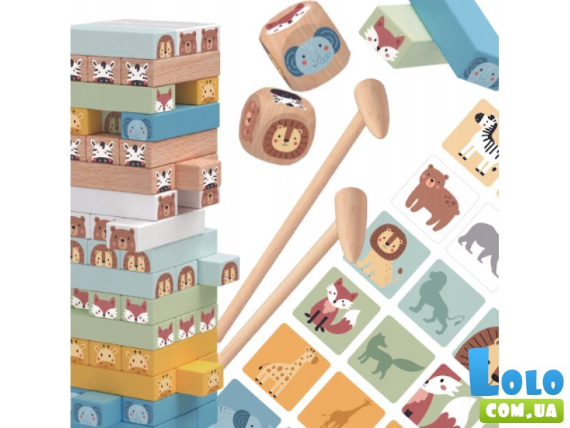 Настольная игра Дженга. Животные, Tooky Toy