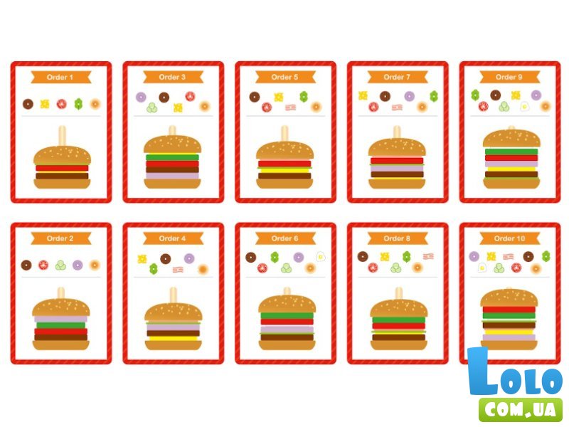 Развивающая игра с карточками Создай свой бургер, Tooky Toy