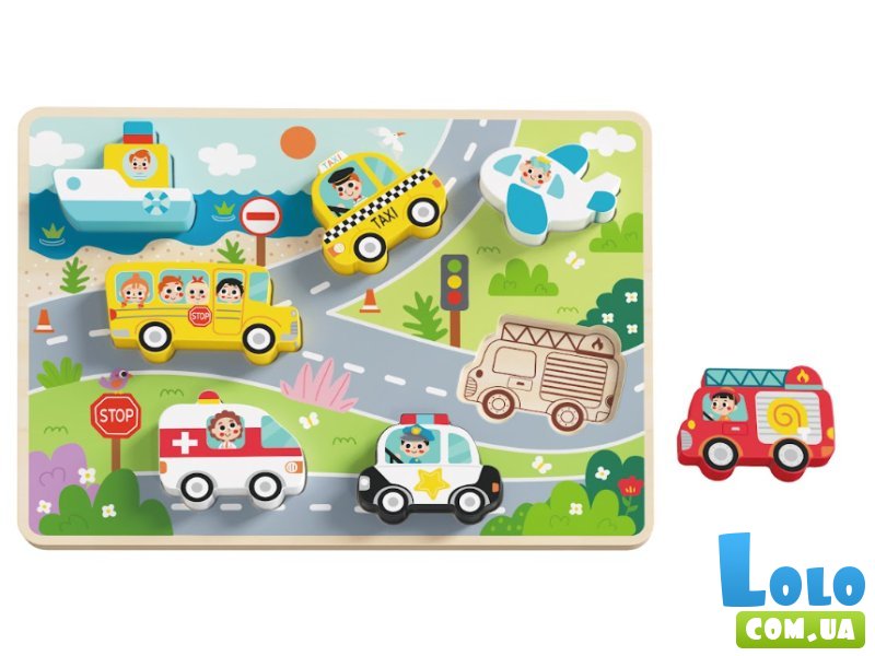 Рамка-вкладыш объемная Транспорт, Tooky Toy