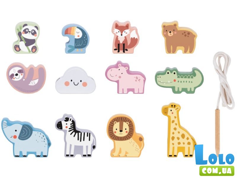 Деревянная шнуровка Зоопарк, Tooky Toy