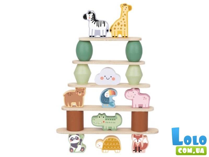 Деревянная игра-балансир Зоопарк, Tooky Toy