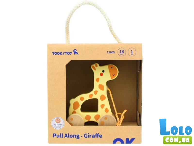 Деревянная каталка Жираф, Tooky Toy