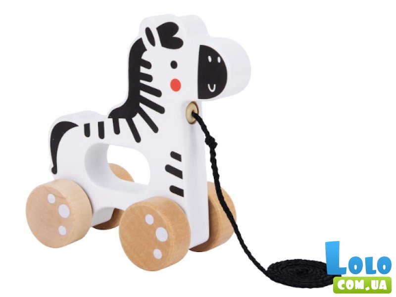 Деревянная каталка Зебра, Tooky Toy
