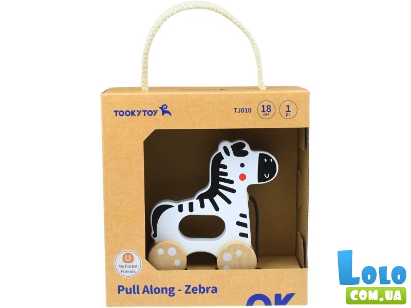 Деревянная каталка Зебра, Tooky Toy