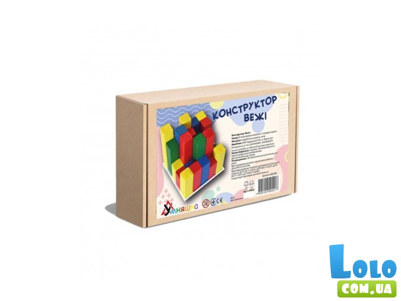 Конструктор деревянный Башни (КД-002), Умняшка, 25 дет.