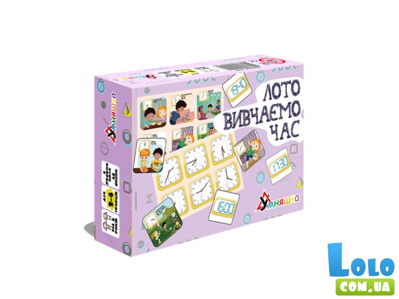 Настольная развивающая игра Лото изучаем время, Умняшка