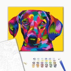 Картина по номерам Радужная такса, Brushme (40х50 см)
