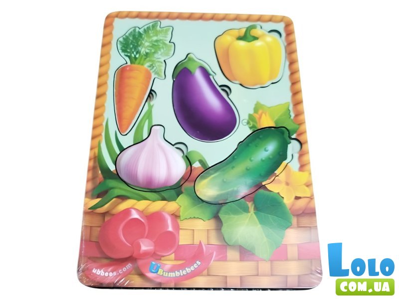 Деревянные пазлы-вкладыши Корзина с овощами - 1, Ubee