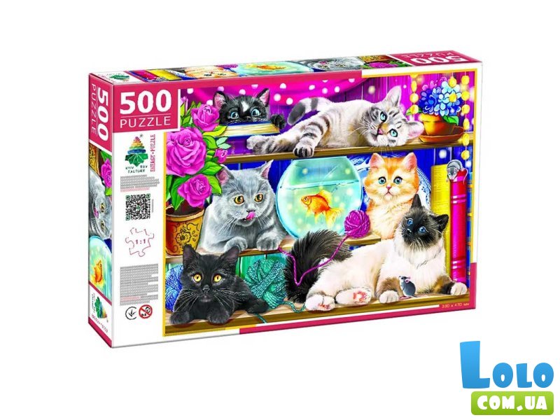 Пазлы Котики на полке, Енергія плюс, 500 эл.