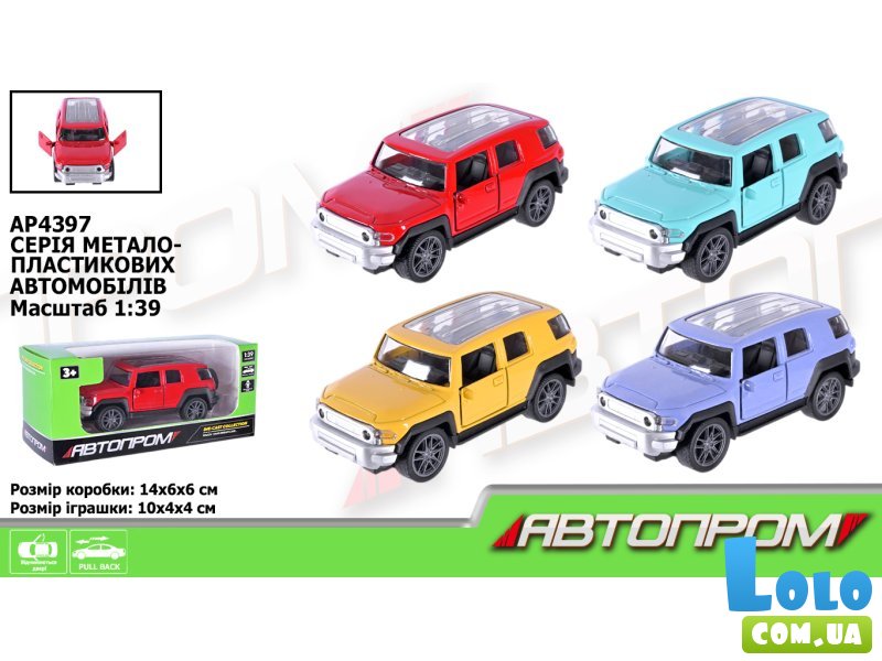 Машина металлическая Джип, Автопром (в ассортименте)