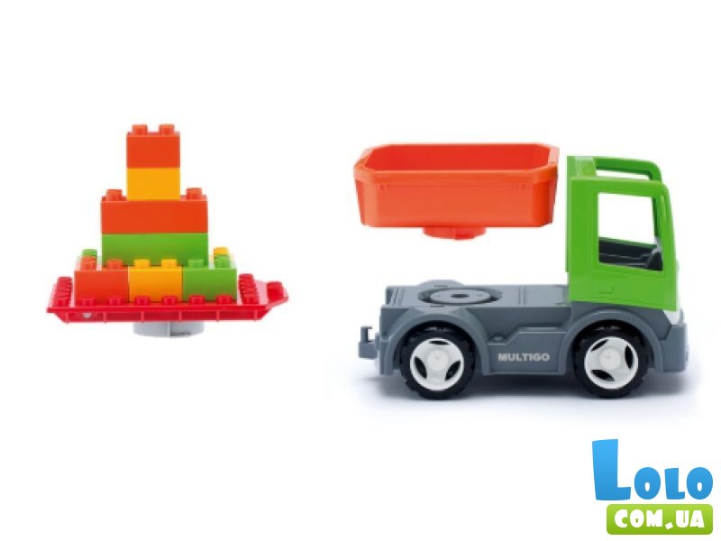 Машина Строительная платформа с кубиками 2 в 1, Efko