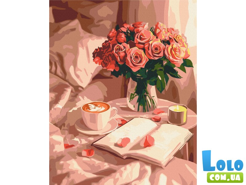 Картина по номерам Аромат роз и кофе, Brushme (40х50 см)