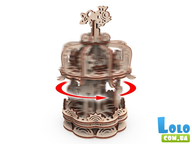 Деревянный механический конструктор Карусель S, MR.PLAYWOOD (10404), 88 дет.