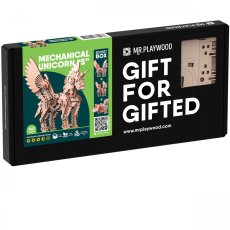 Деревянный механический 3D конструктор Единорог S, MR.PLAYWOOD (10604), 140 дет.