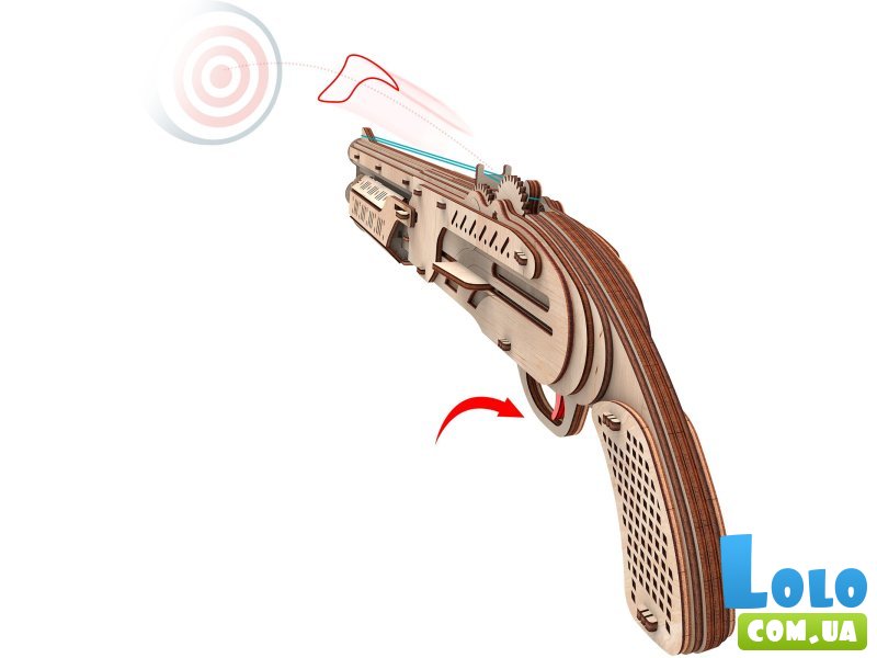 Деревянный механический 3D конструктор Ружье, MR.PLAYWOOD (10102), 96 дет.