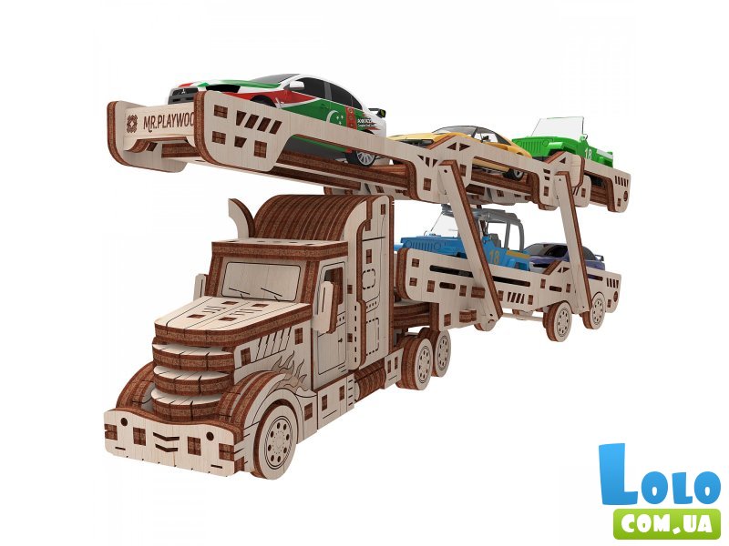 Деревянный механический 3D конструктор Автовоз, MR.PLAYWOOD (10106), 134 дет.