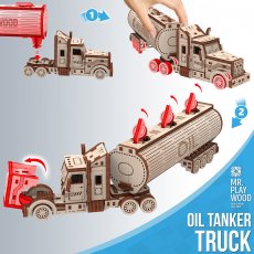 Деревянный механический 3D конструктор Бензовоз, MR.PLAYWOOD (10108), 106 дет.