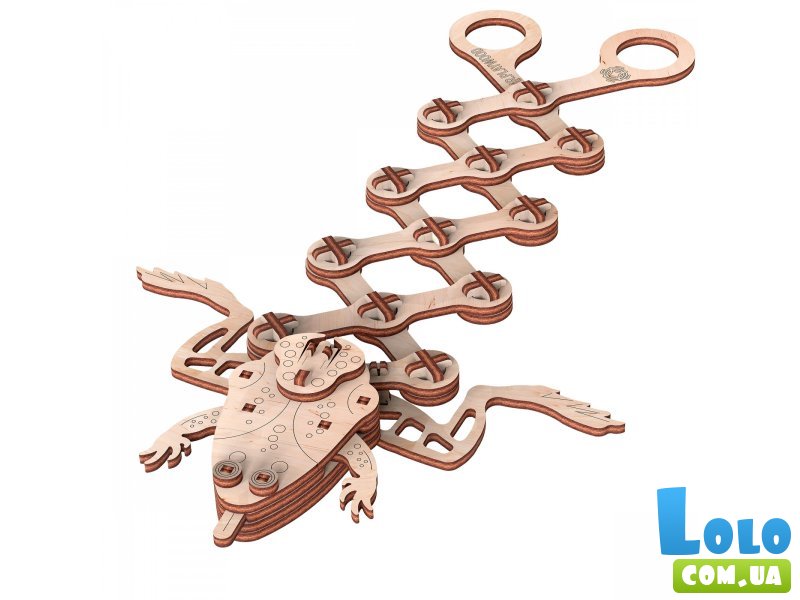 Деревянный механический 3D конструктор Лягушка, MR.PLAYWOOD (10501), 71 дет.