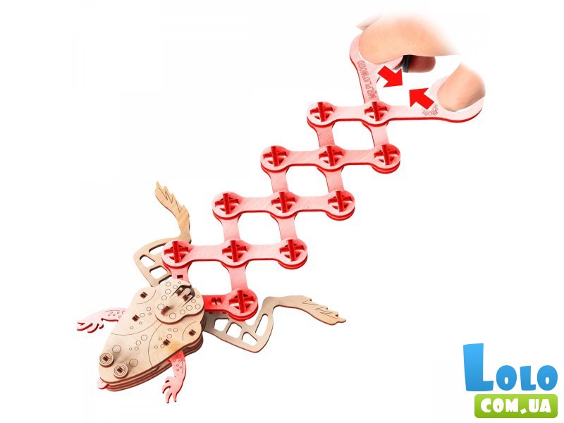 Деревянный механический 3D конструктор Лягушка, MR.PLAYWOOD (10501), 71 дет.