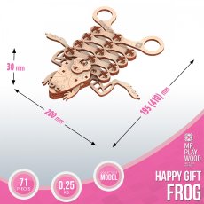 Деревянный механический 3D конструктор Лягушка, MR.PLAYWOOD (10501), 71 дет.