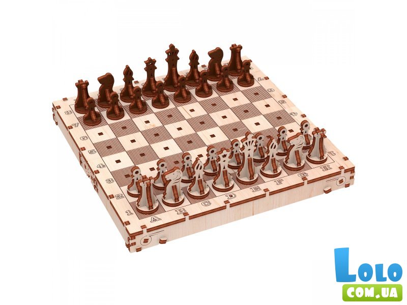 Деревянный механический 3D конструктор Шахматы, MR.PLAYWOOD (10901), 129 дет.