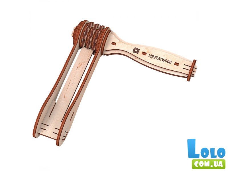 Деревянный механический 3D конструктор Трещотка, MR.PLAYWOOD (10502), 23 дет.