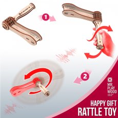 Деревянный механический 3D конструктор Трещотка, MR.PLAYWOOD (10502), 23 дет.