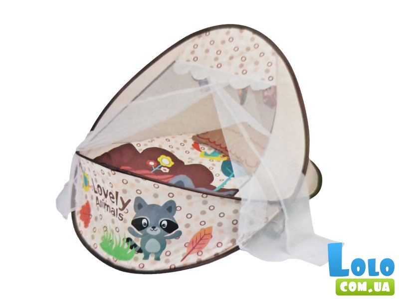 Коврик-манеж с подвесками (бежевый)