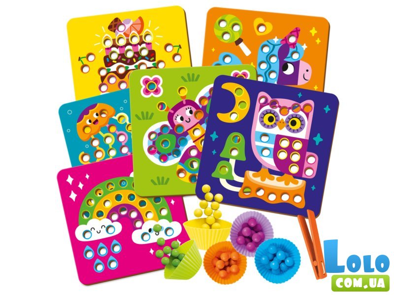 Мозаика с деревянными шариками Дополни картинку, Vladi Toys