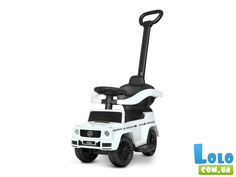 Автомобиль для прогулок – толокар с родительской ручкой Mercedes, Bambi (белый)