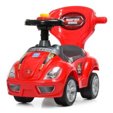 Автомобиль для прогулок – толокар с родительской ручкой, Bambi (красный)