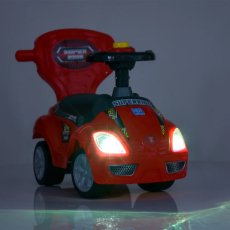 Автомобиль для прогулок – толокар с родительской ручкой, Bambi (красный)