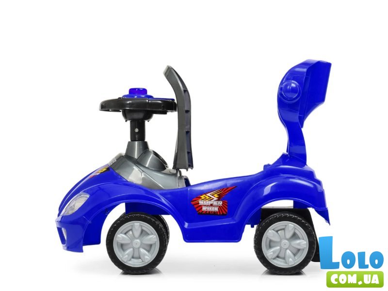 Автомобиль для прогулок – толокар с родительской ручкой, Bambi (синий)